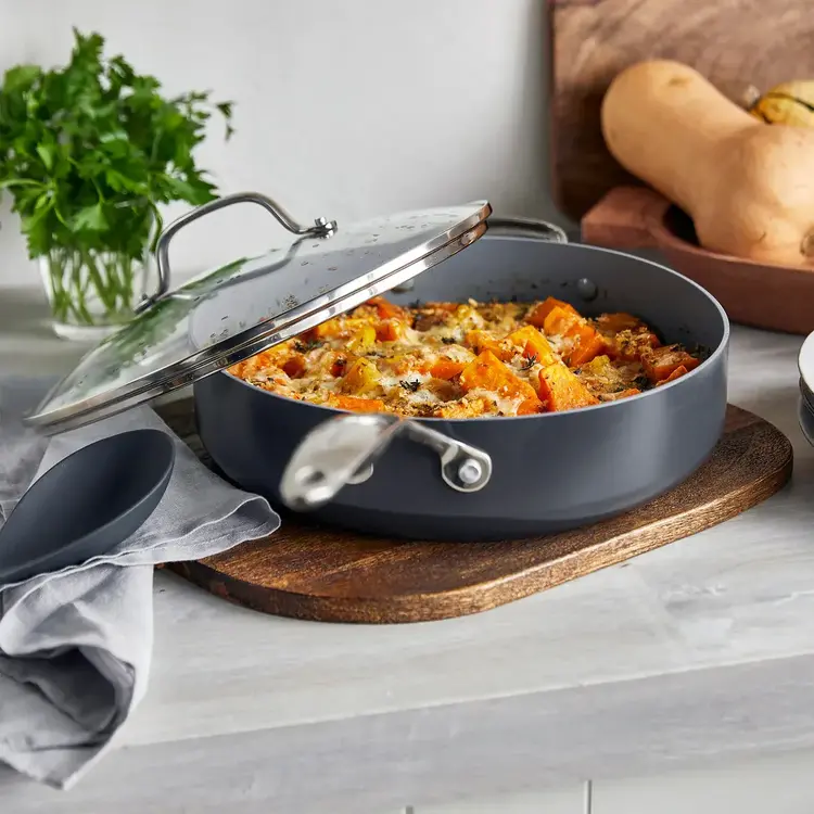 Green Pan 4.5 quart Sauté Pan with Helper Handle and Lid