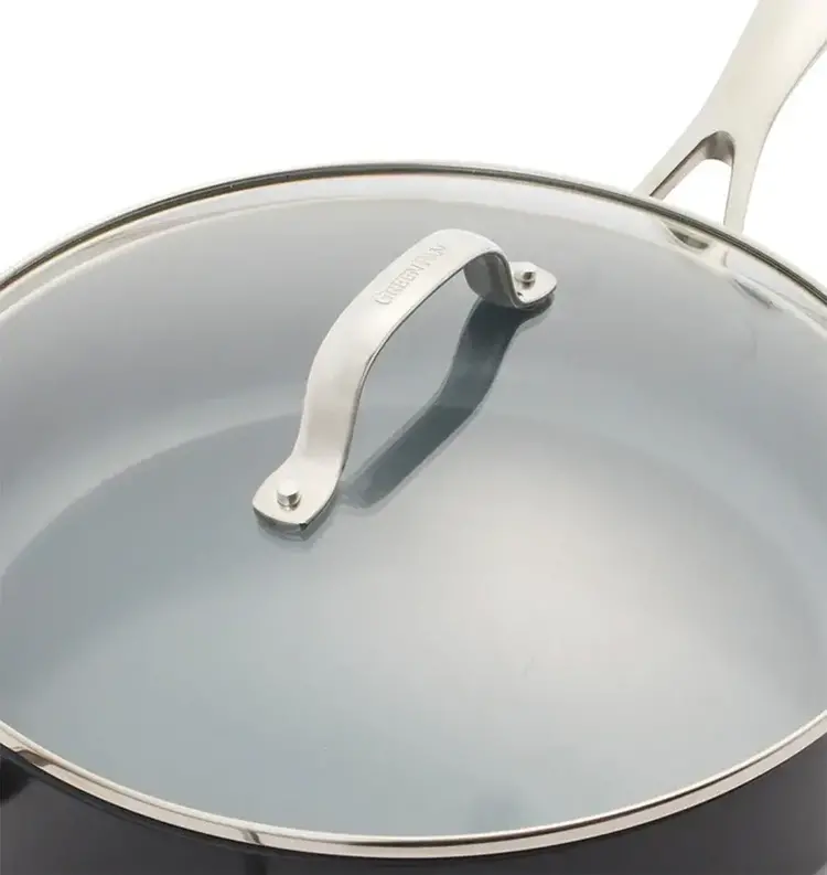 Green Pan 4.5 quart Sauté Pan with Helper Handle and Lid