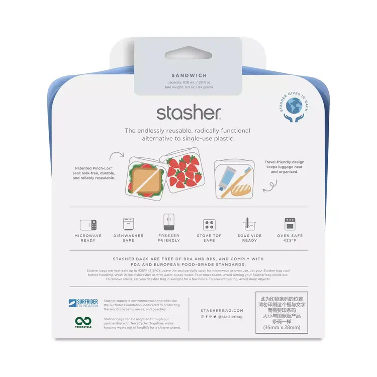 Stasher Deep Ocean Sandwich Storage Bag