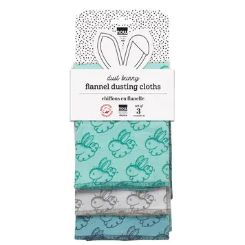 Set of 3 Dust Bunny Microfiber Dusting Cloths