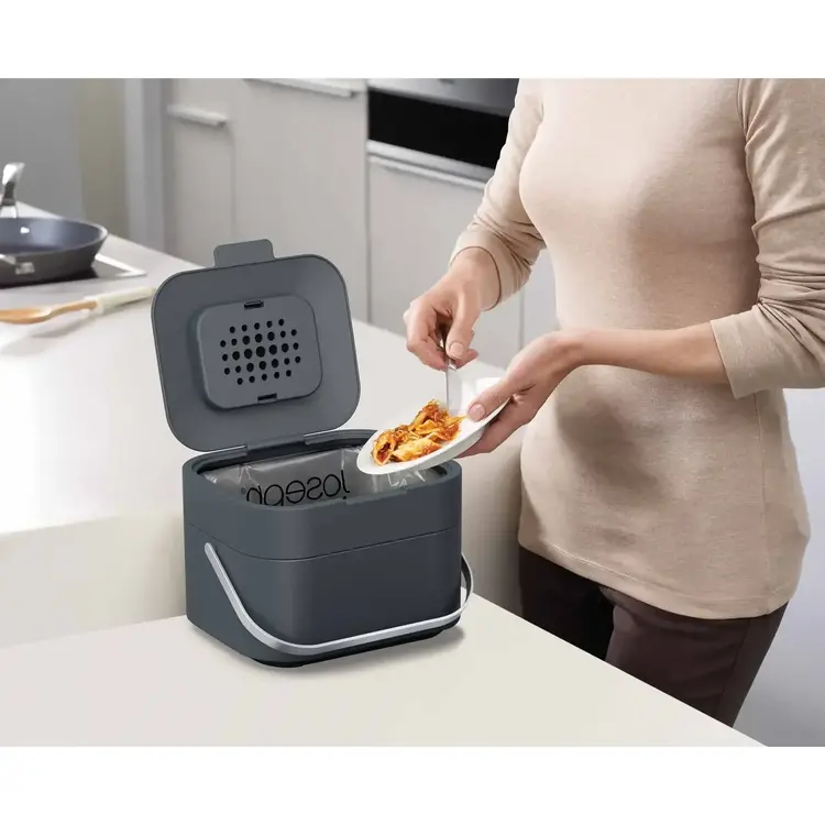 JosephJoseph Graphite Grey 4 liter Compost Pail