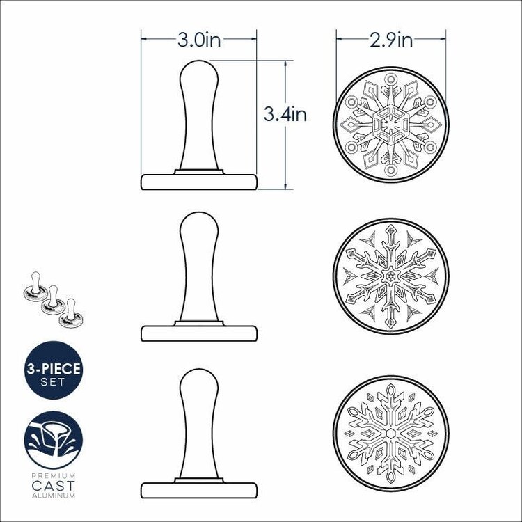Nordic Ware Snowflake Cookie Stamps, set of 3