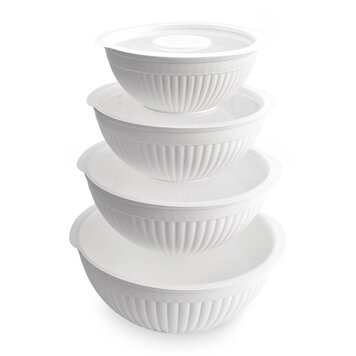 Nordic Ware White Mixing Bowls & Lids, set of 4