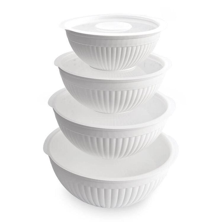 Nordic Ware White Mixing Bowls & Lids, set of 4