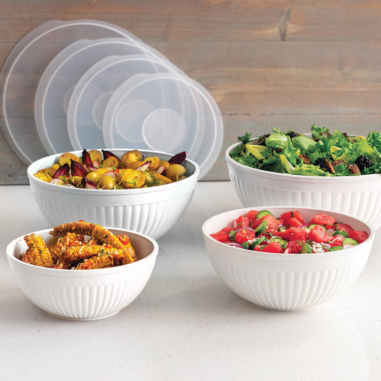 Nordic Ware White Mixing Bowls & Lids, set of 4