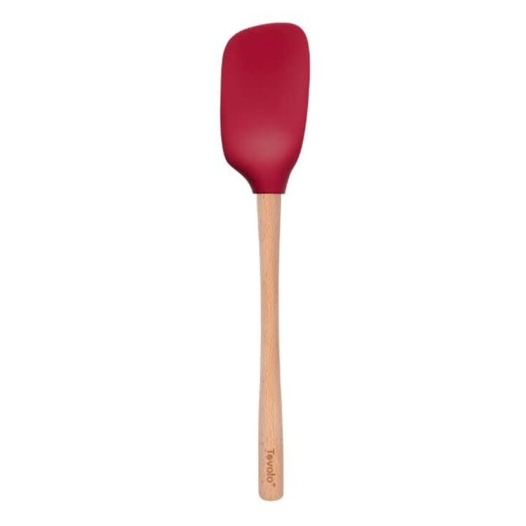 Tovolo Cayenne Red Silicone Spoonula with Wood Handle