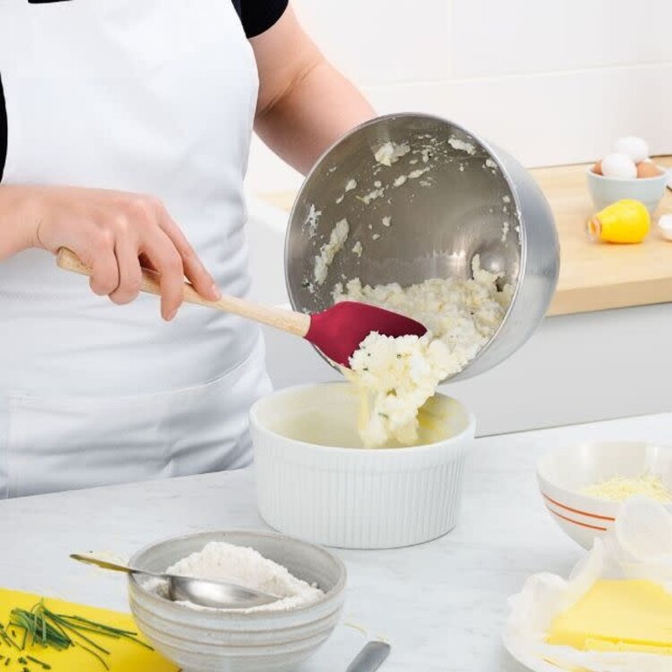 Tovolo Cayenne Red Silicone Spoonula with Wood Handle