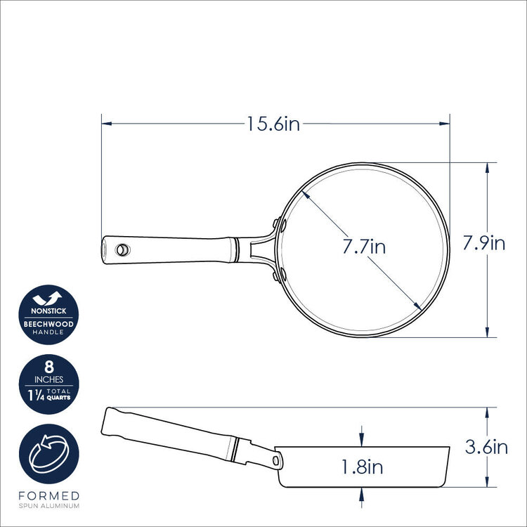 Nordic Ware 8" Green Ceramic Non-stick Frying Pan