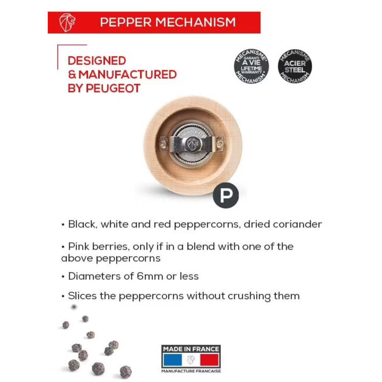 Peugeot 5" Carbon Grey Line Pepper Mill