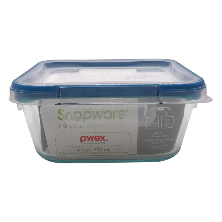 4 cup Glass Storage with Plastic Lid