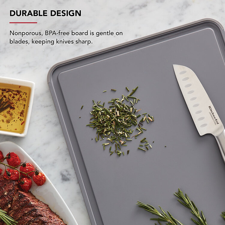 Kitchenaid 12x18" Poly Charcoal Cutting Board