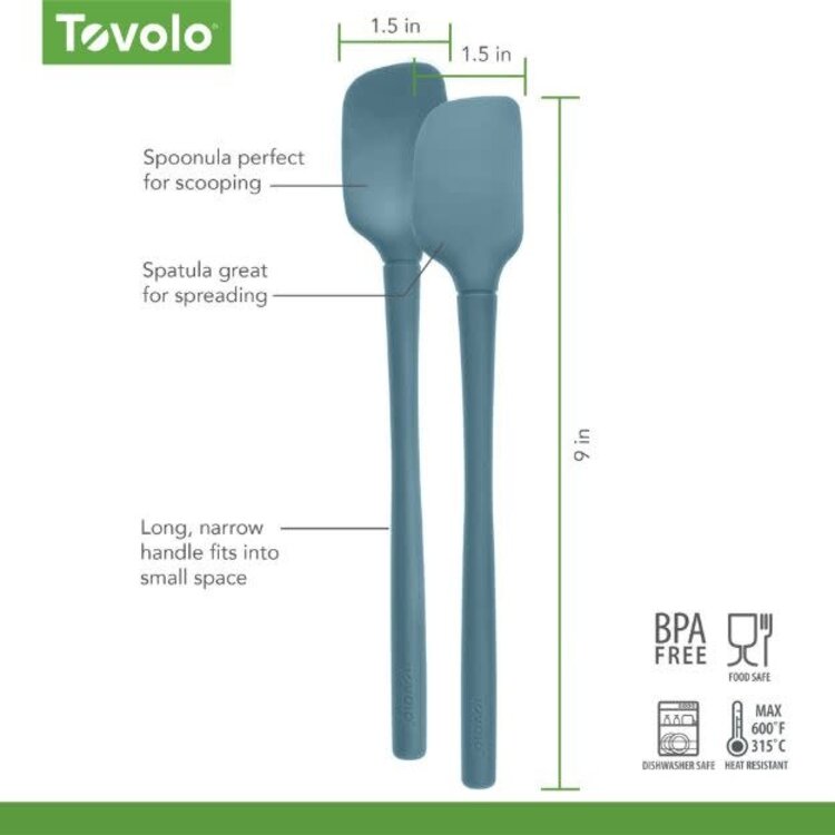Tovolo Slate Blue Mini Spatula & Spoonula