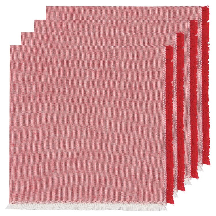 Chili Red Chambray Cloth Napkins, set of 4