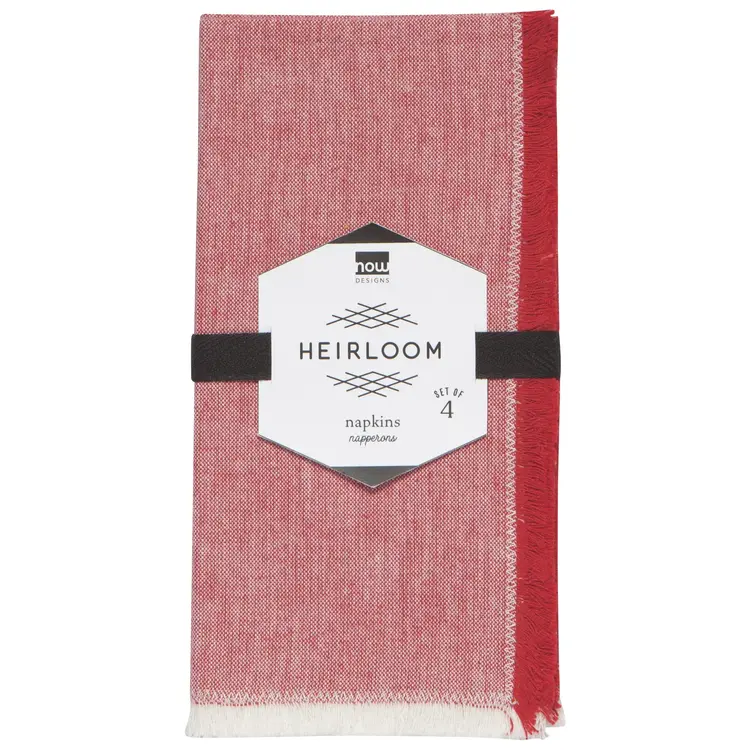 Chili Red Chambray Cloth Napkins, set of 4