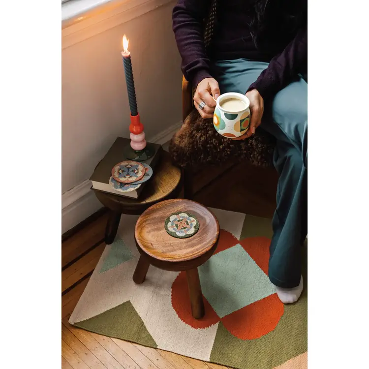 Beaded Coasters, set of 4