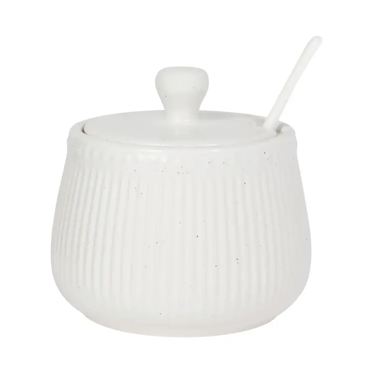 White Speckled Sugar Pot