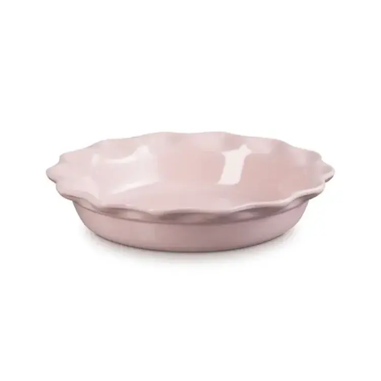 Le Creuset Fluted Chiffon Pink Pie Dish