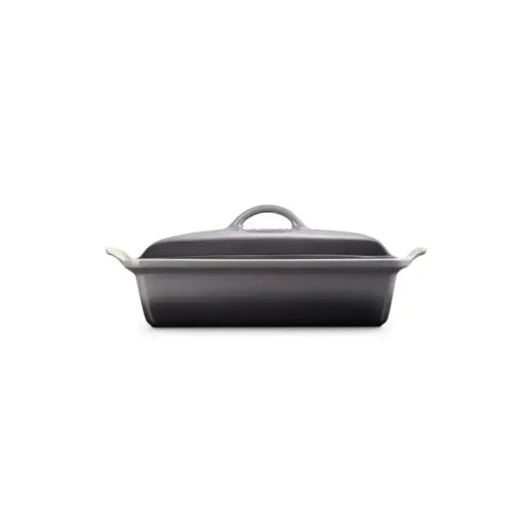 Le Creuset 4 quart Flint Heritage Casserole with Lid