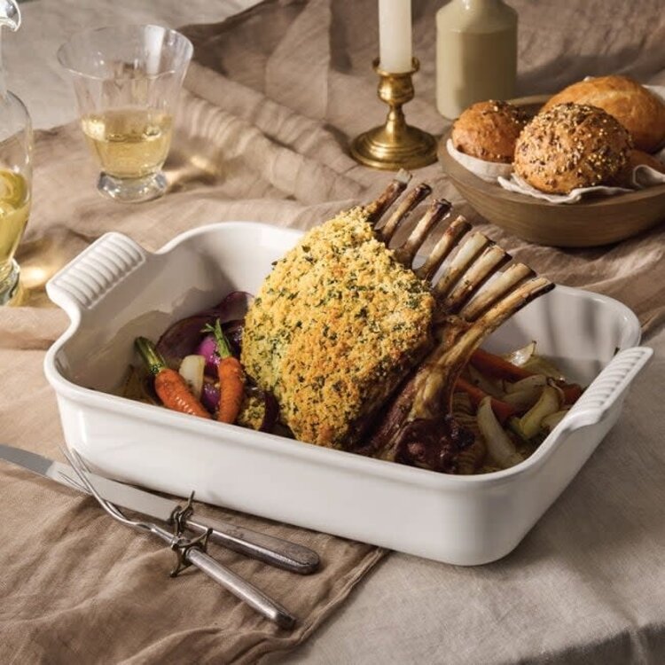 Le Creuset 4 quart White Heritage Baking Dish