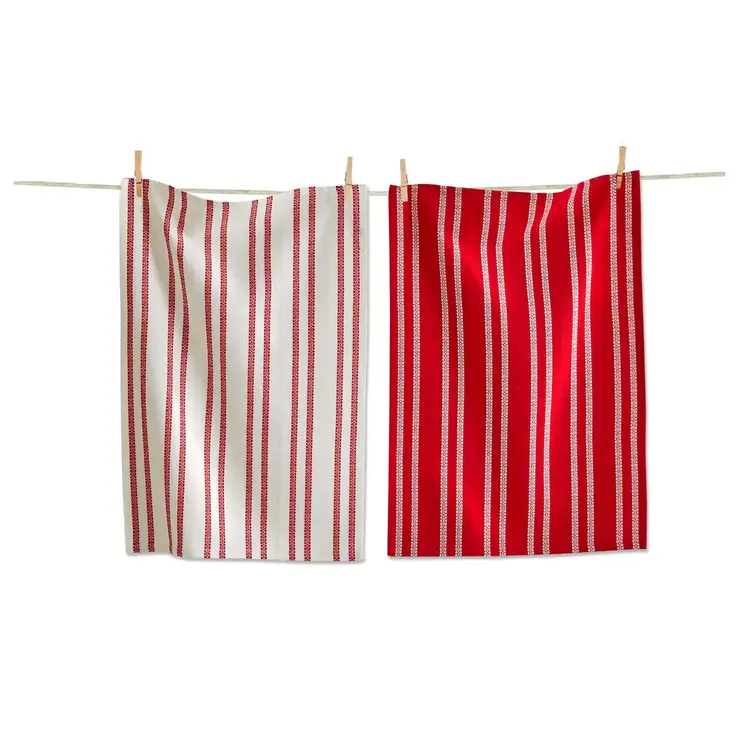 Red & White Dishtowels, set of 2