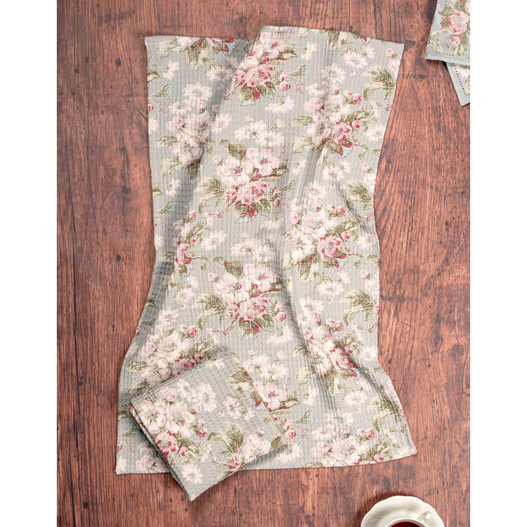 April Cornell Smoke Apple Blossom Dishtowel