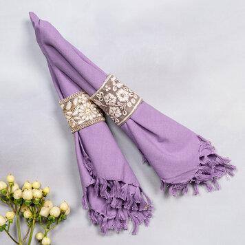 April Cornell Mocha Napkin Rings, set of 4