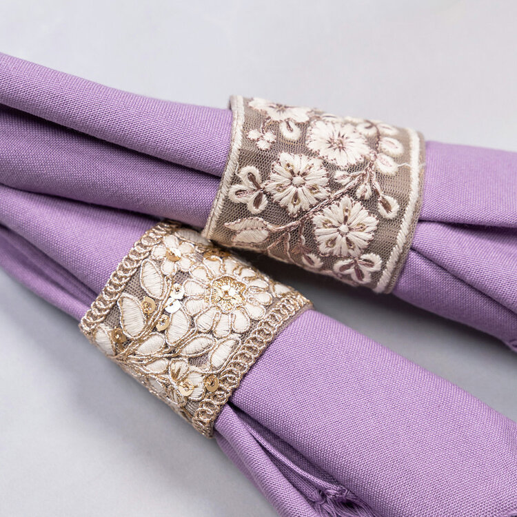 April Cornell Mocha Napkin Rings, set of 4