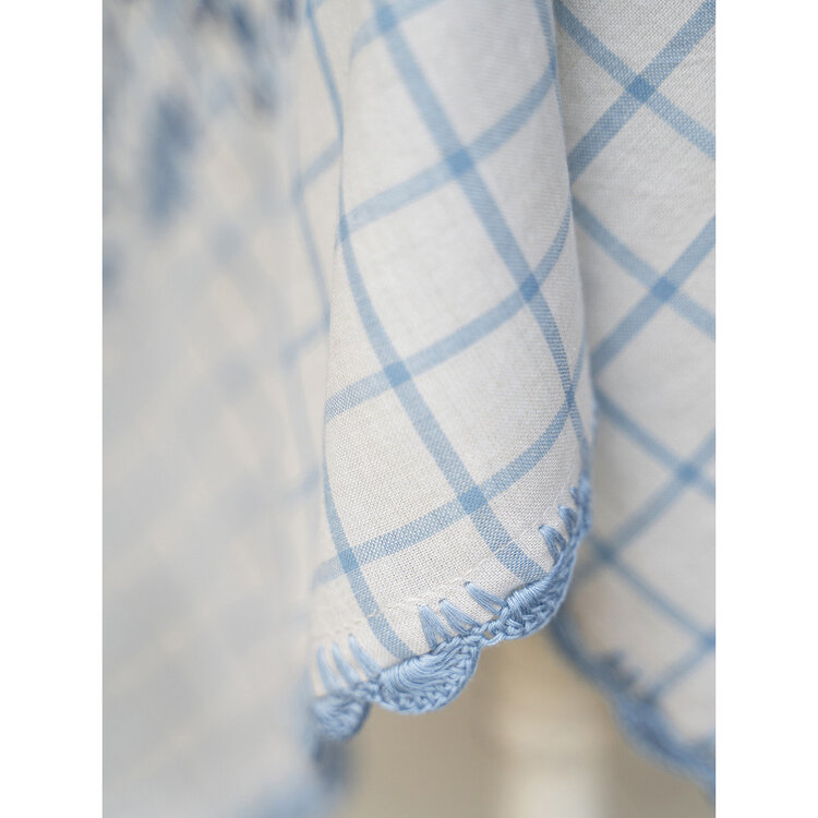 April Cornell 36x36" Blue Embroidered Tablecloth