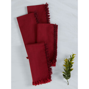 April Cornell Red Chambray Napkins, set of 4