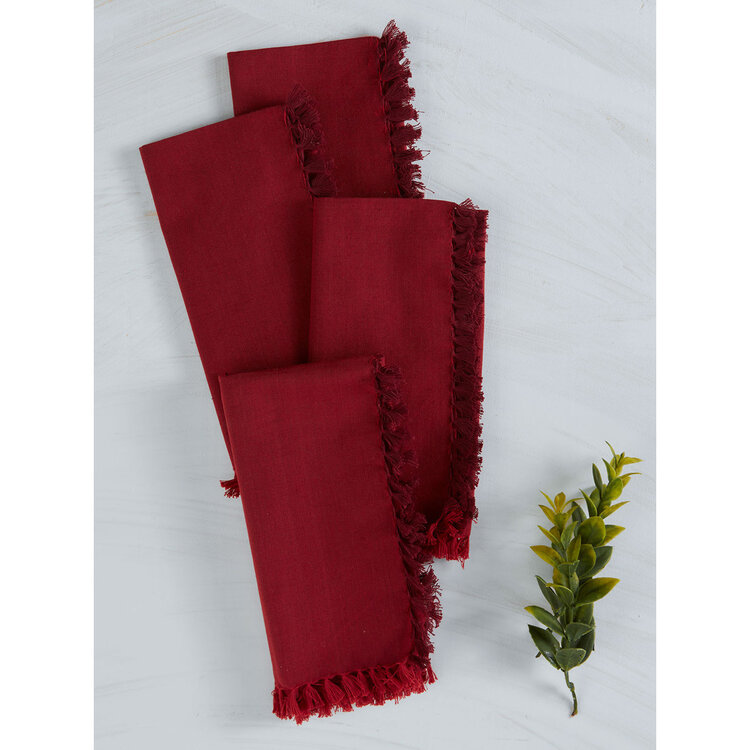 April Cornell Red Chambray Napkins, set of 4