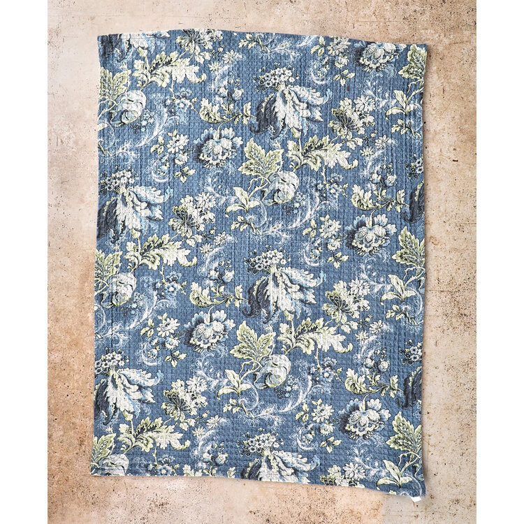 April Cornell Smoke Blue Sonnet Dishtowel