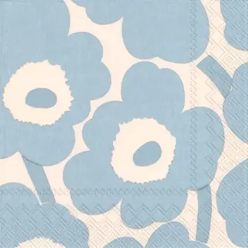 Light Blue Unikko Lunch Napkins, set of 20