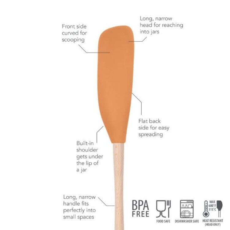 Tovolo Apricot Silicone Jar Scraper Spatula