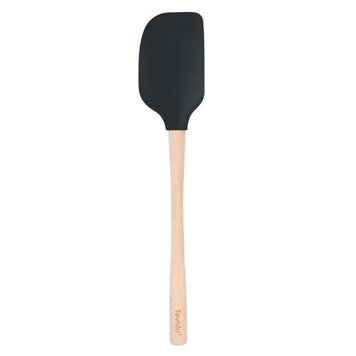 Tovolo Black Silicone Spatula with Wood Handle