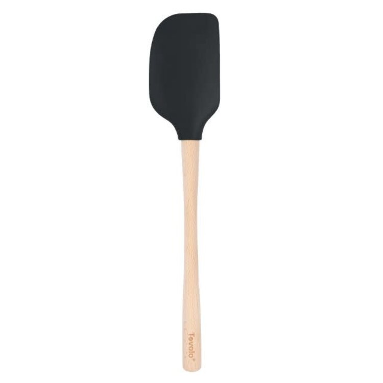 Tovolo Black Silicone Spatula with Wood Handle