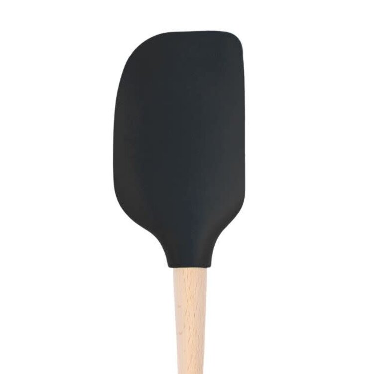 Tovolo Black Silicone Spatula with Wood Handle