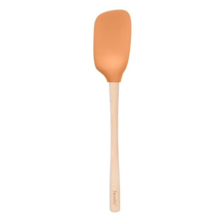 Tovolo Apricot Silicone Spoonula with Wood Handle