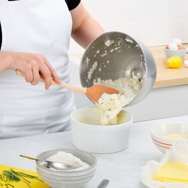 Tovolo Apricot Silicone Spoonula with Wood Handle