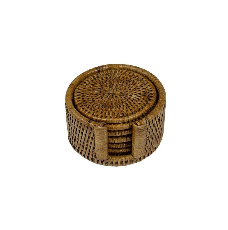 Rattan Coasters, set of 6