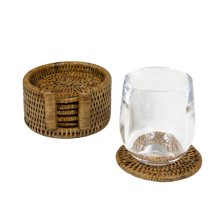 Rattan Coasters, set of 6