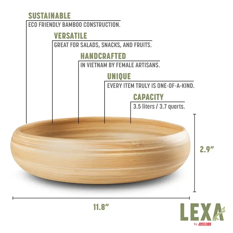 12" Bamboo Serving Bowl