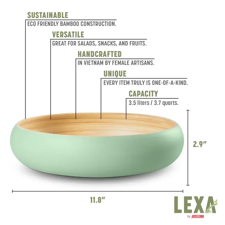 12" Sage & Bamboo Serving Bowl