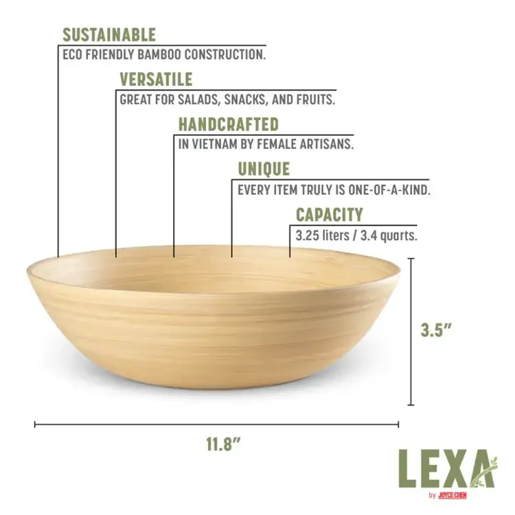 12" Bamboo Salad Bowl