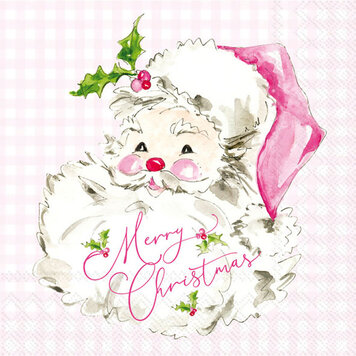 Pink Santa Cocktail Napkins, set of 20