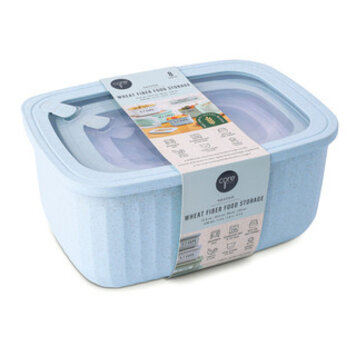 Cloud Blue Wheat Fiber Storage Bowls, set of 4