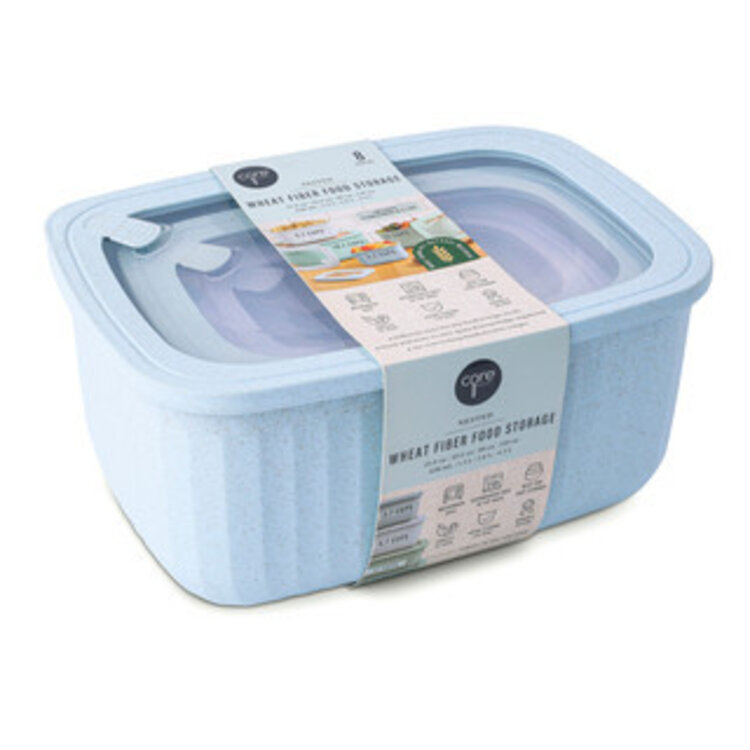 Cloud Blue Wheat Fiber Storage Bowls, set of 4