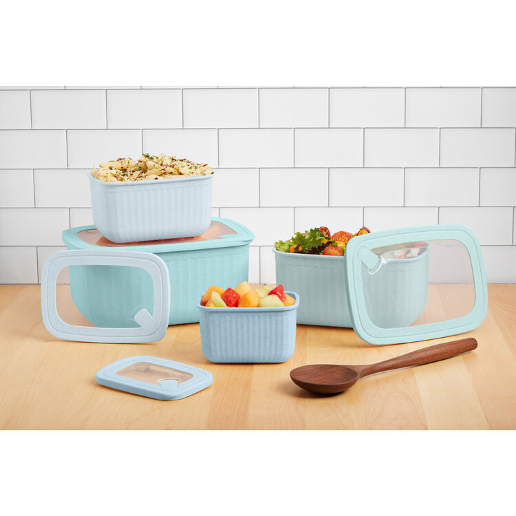 Cloud Blue Wheat Fiber Storage Bowls, set of 4