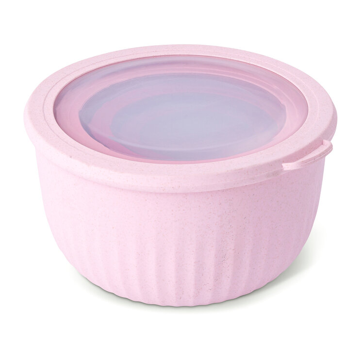 Round Berry Pink Wheat Fiber Storage Bowls, set of 4