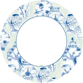 Glazed Celadon Paper Dinner Plates, set of 8