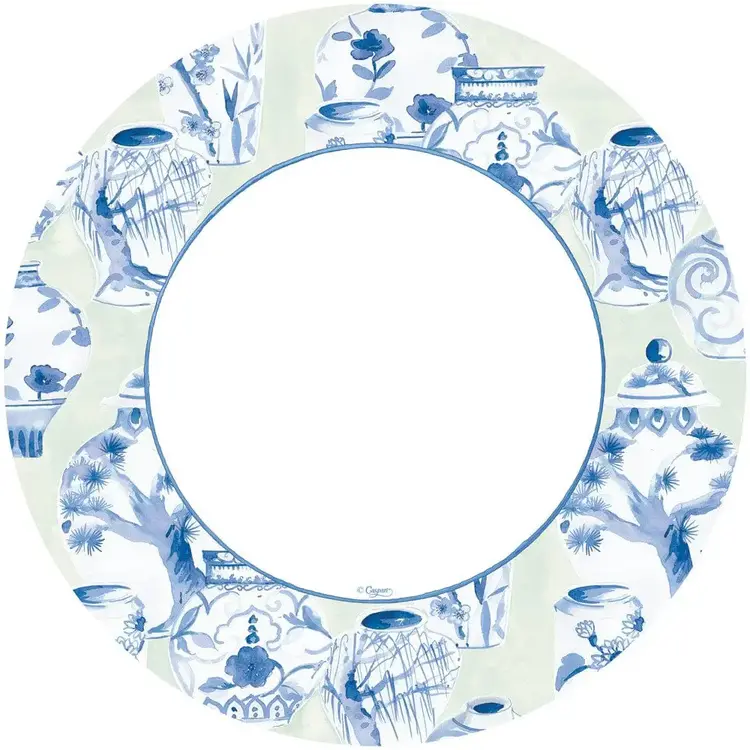 Glazed Celadon Paper Dinner Plates, set of 8